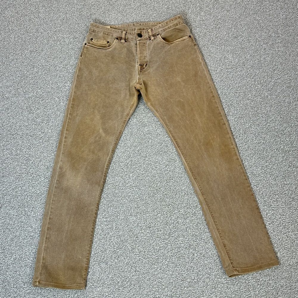 Shockoe Atelier Jeans Men‎ 29 Slim Earthwood Button Fly Straight  Taupe Beige - Picture 3 of 11